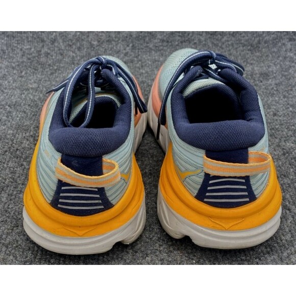 Womens Hoka Bondi 7 Running Shoes Blue Orange 1110519 BHBI Size 6.5 US Sneakers - Picture 7 of 12